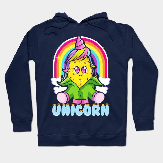 Corn Unicorn Cute Funny Hoodie by E